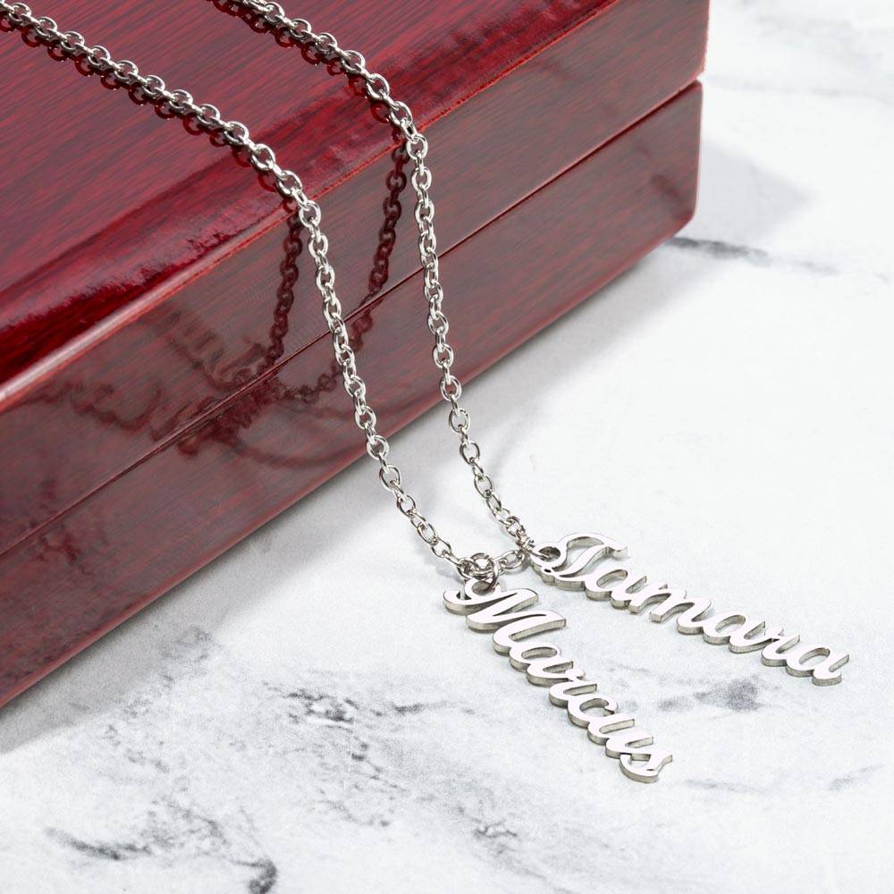 Custom Name Necklace - Multi Vertical Name Design