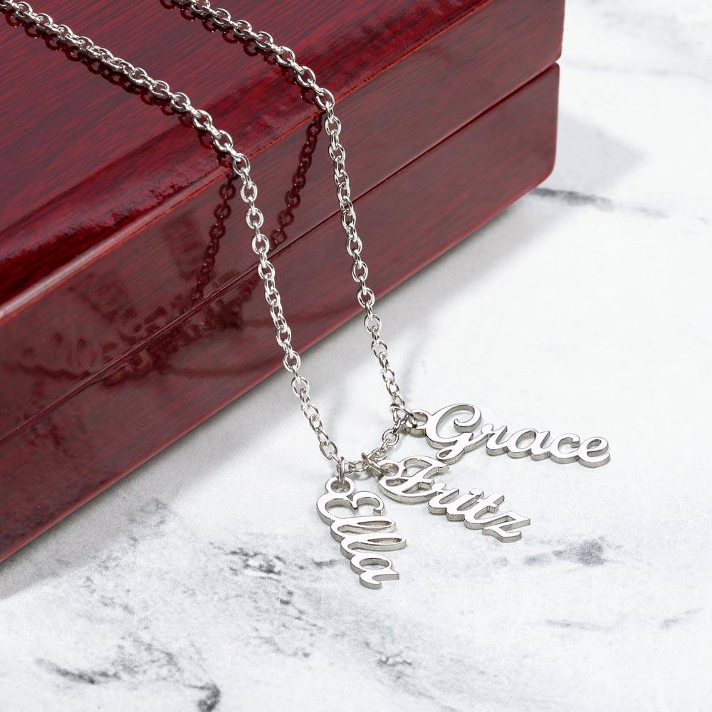 Custom Name Necklace - Multi Vertical Name Design