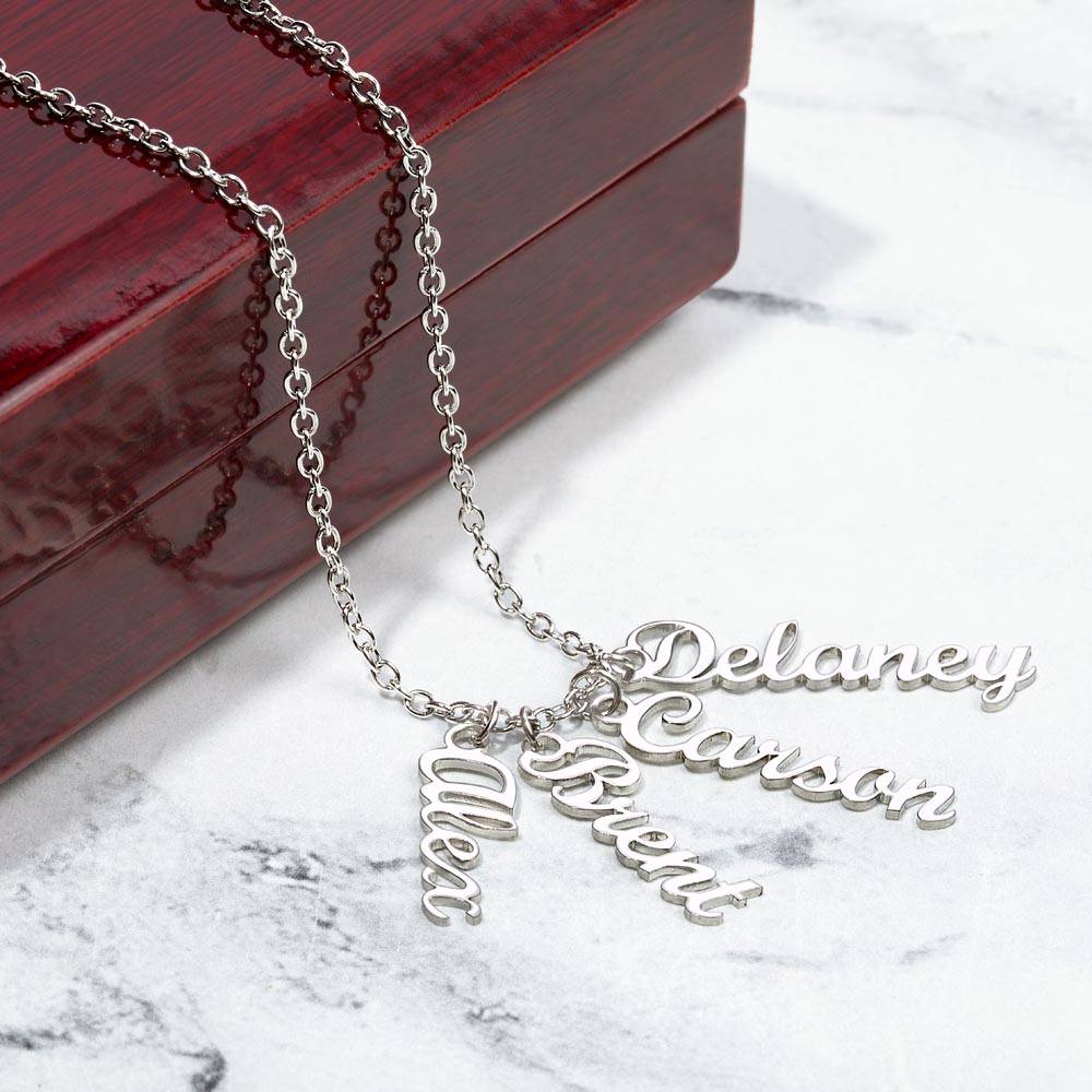 Custom Name Necklace - Multi Vertical Name Design