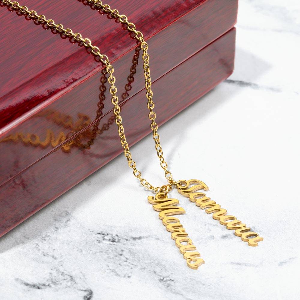 Custom Name Necklace - Multi Vertical Name Design