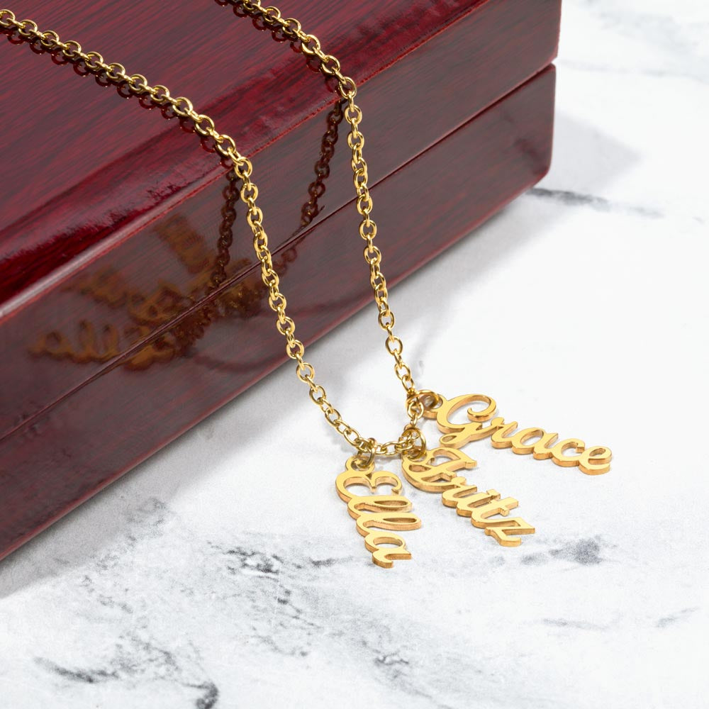 Custom Name Necklace - Multi Vertical Name Design