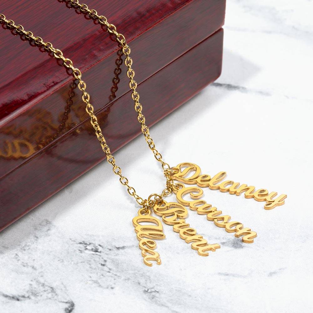 Custom Name Necklace - Multi Vertical Name Design