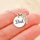 Memorial Necklace  w/ Angel Wing Charm – Dad