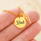 Memorial Necklace  w/ Angel Wing Charm – Dad