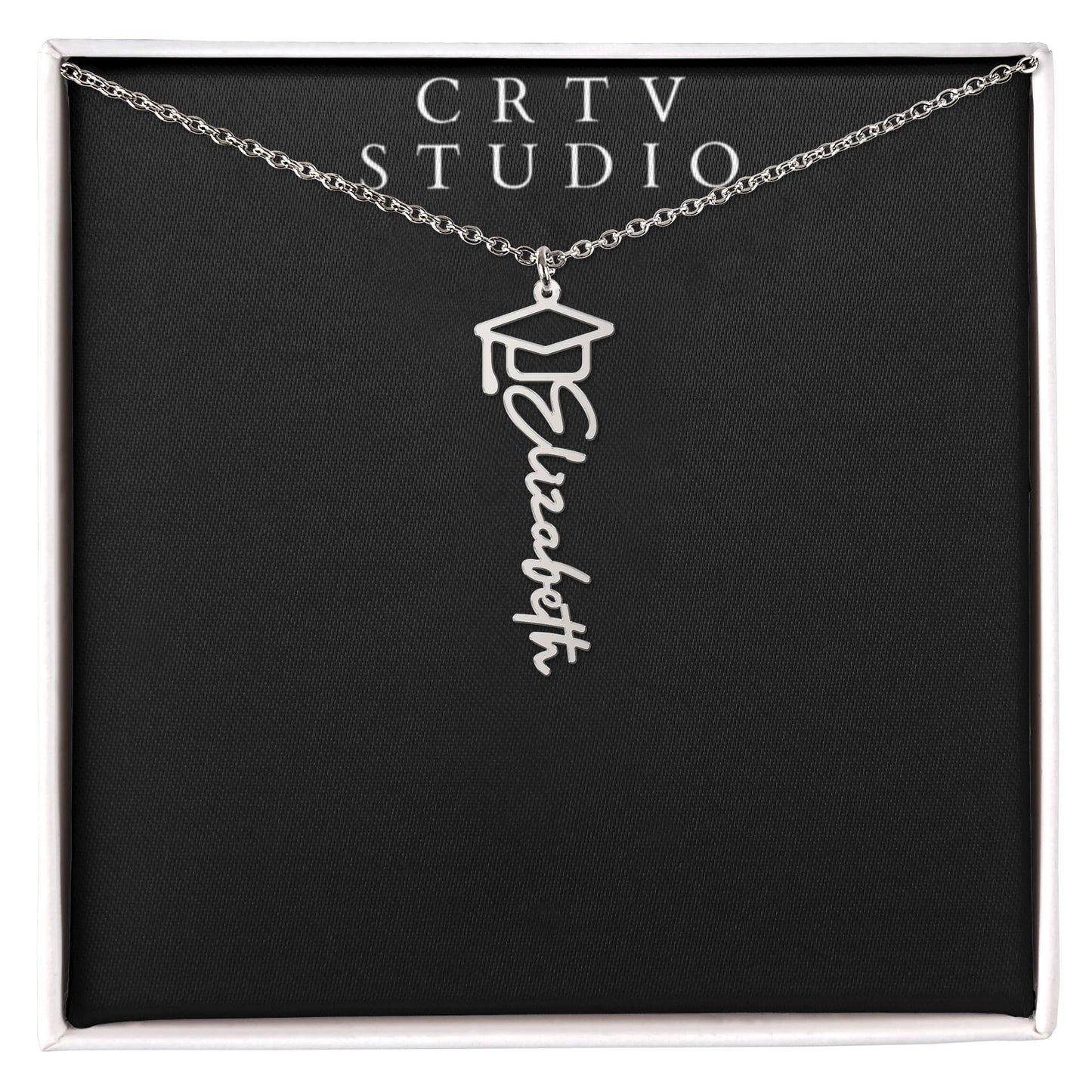 Graduation Cap Name Necklace