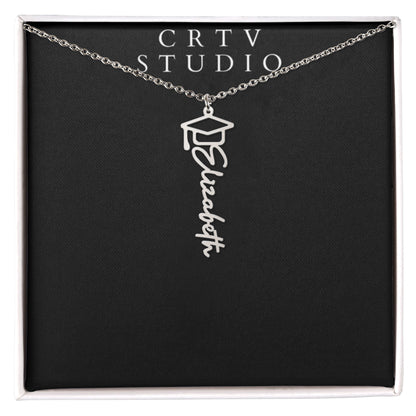 Graduation Cap Name Necklace