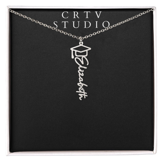 Graduation Cap Name Necklace