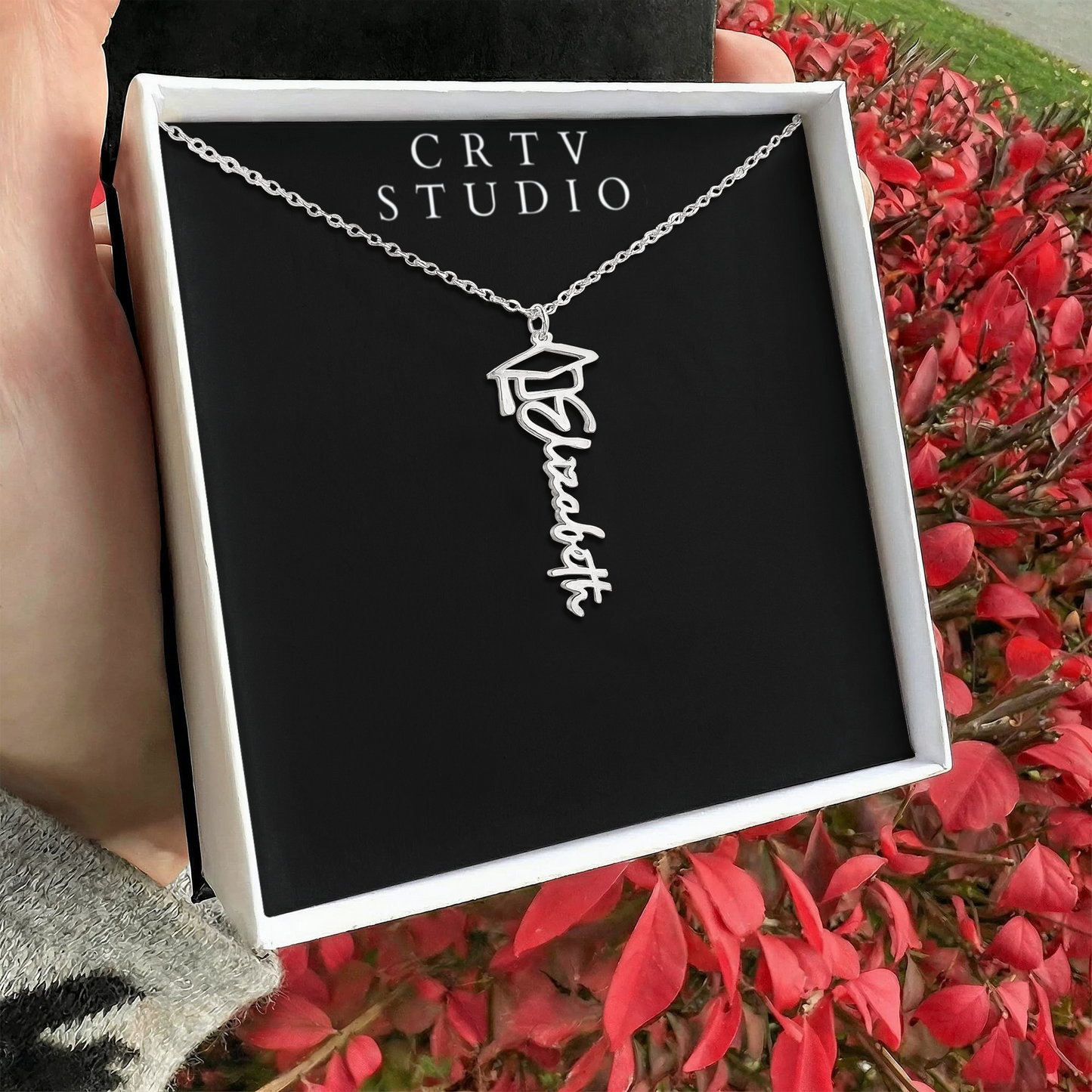 Graduation Cap Name Necklace