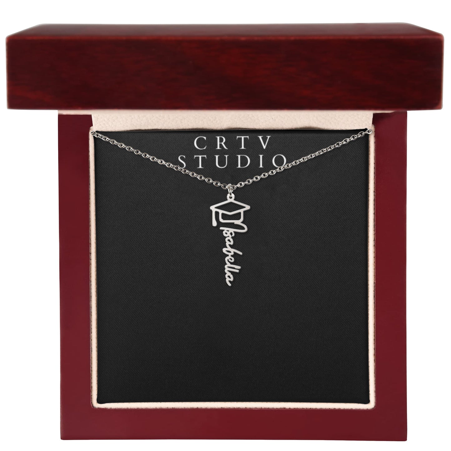 Graduation Cap Name Necklace