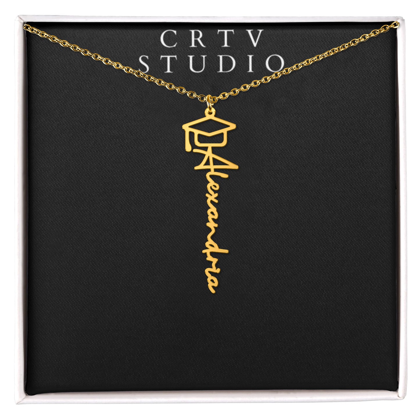 Graduation Cap Name Necklace