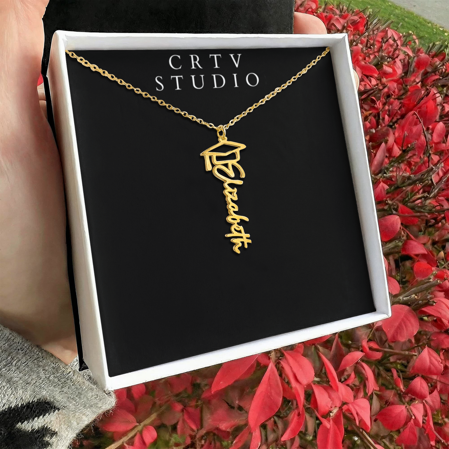 Graduation Cap Name Necklace