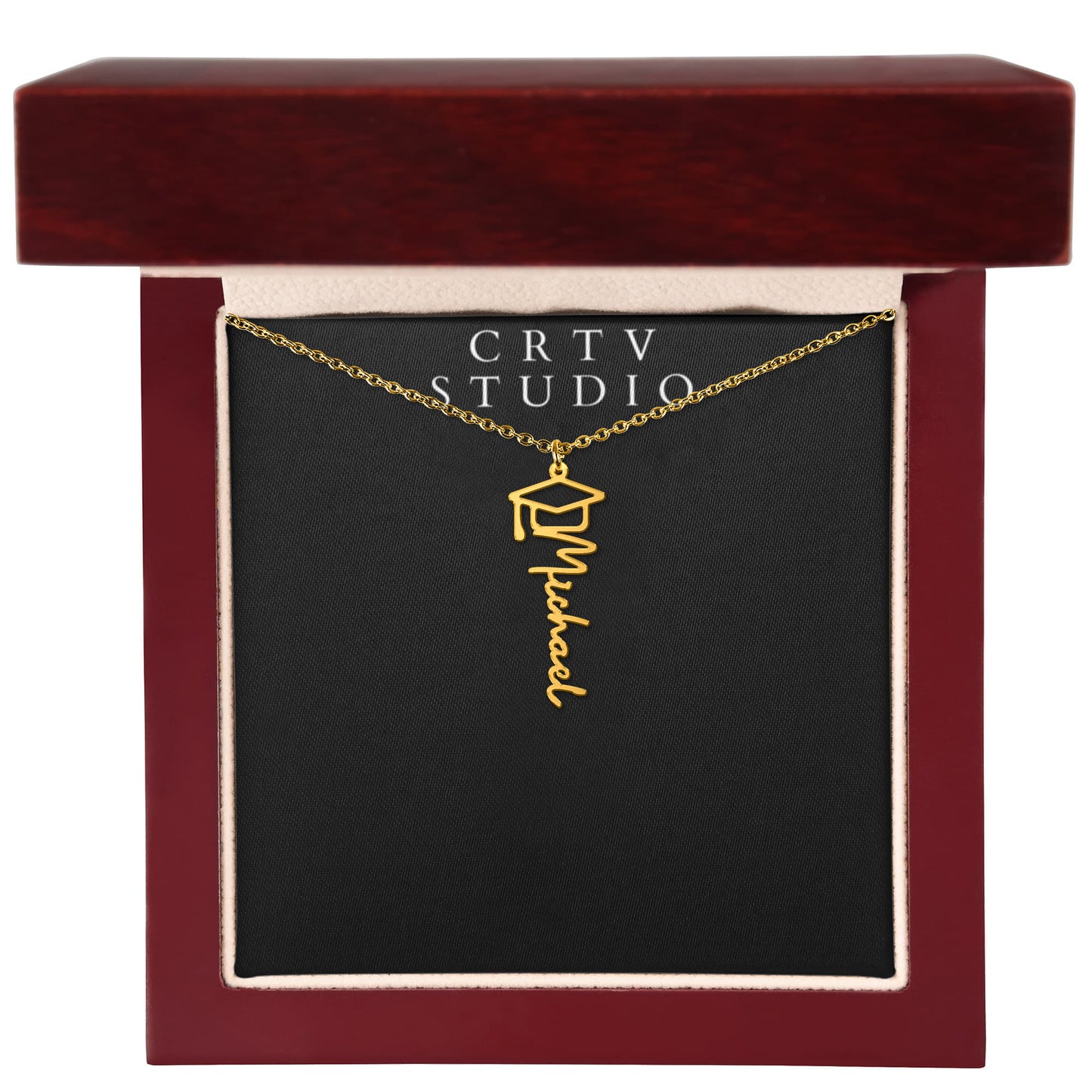 Graduation Cap Name Necklace