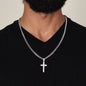 Personalized Engraved Cross - Cuban Link Chain