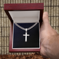 Engraved Cross - Cuban Link Chain