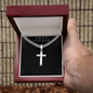 Personalized Engraved Cross - Cuban Link Chain