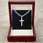 Engraved Cross - Cuban Link Chain