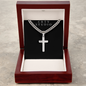 Personalized Engraved Cross - Cuban Link Chain