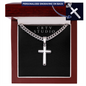 Personalized Engraved Cross - Cuban Link Chain