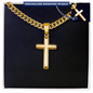 Engraved Cross - Cuban Link Chain