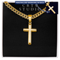 Personalized Engraved Cross - Cuban Link Chain