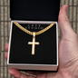 Engraved Cross - Cuban Link Chain