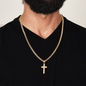 Engraved Cross - Cuban Link Chain