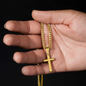 Engraved Cross - Cuban Link Chain