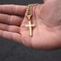 Engraved Cross - Cuban Link Chain