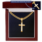 Engraved Cross - Cuban Link Chain