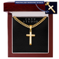 Personalized Engraved Cross - Cuban Link Chain