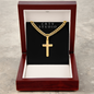 Personalized Engraved Cross - Cuban Link Chain