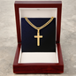 Engraved Cross - Cuban Link Chain