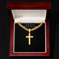 Engraved Cross - Cuban Link Chain