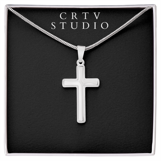 Artisan Cross Necklace - Snake Chain