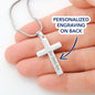Engraving  Cross Necklace - Snake Chain