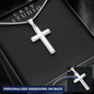 Engraving  Cross Necklace - Snake Chain
