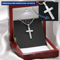 Engraving  Cross Necklace - Snake Chain