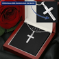 Engraving  Cross Necklace - Snake Chain