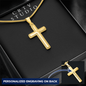 Engraving  Cross Necklace - Snake Chain