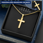 Engraving  Cross Necklace - Snake Chain