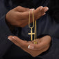 Engraving  Cross Necklace - Snake Chain