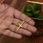 Engraving  Cross Necklace - Snake Chain