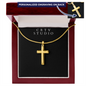 Engraving  Cross Necklace - Snake Chain