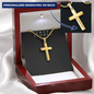 Engraving  Cross Necklace - Snake Chain