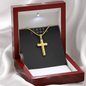 Engraving  Cross Necklace - Snake Chain